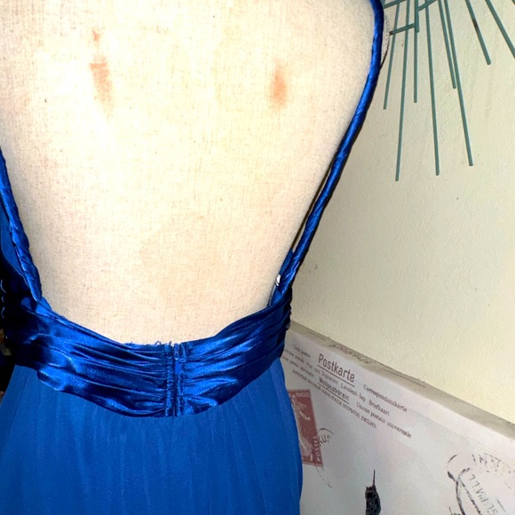 NWT BARI JAY blue gown size 12, fully lined split front skirt - Picture 4 of 7